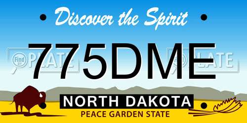 775DME North Dakota License Plate