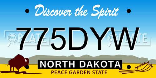 775DYW North Dakota License Plate