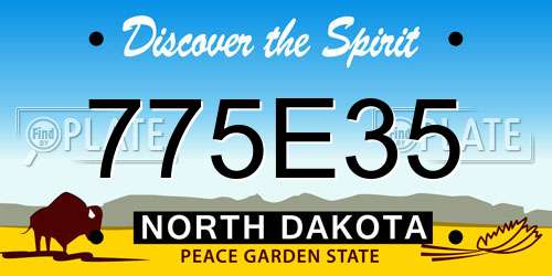 775E35 North Dakota License Plate