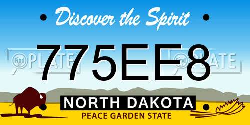775EE8 North Dakota License Plate