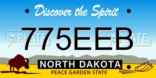 775EEB North Dakota License Plate