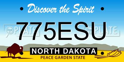 775ESU North Dakota License Plate