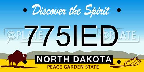 775IED North Dakota License Plate