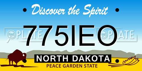 775IEO North Dakota License Plate