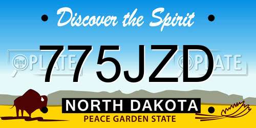 775JZD North Dakota License Plate