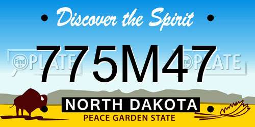 775M47 North Dakota License Plate