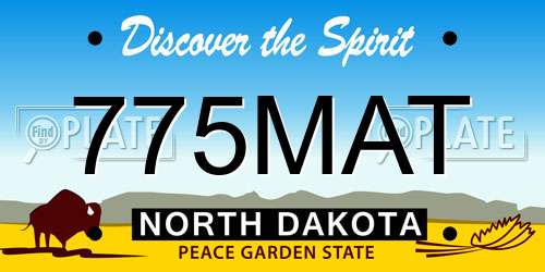 775MAT North Dakota License Plate