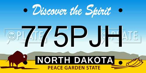 775PJH North Dakota License Plate