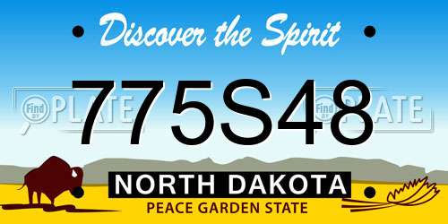 775S48 North Dakota License Plate
