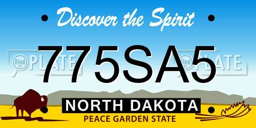 775SA5 North Dakota License Plate