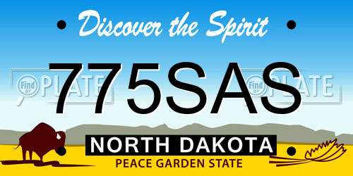 775SAS North Dakota License Plate