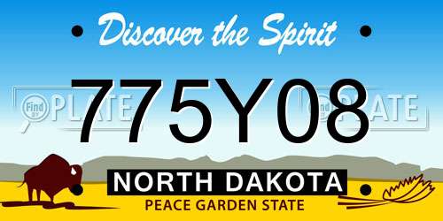775Y08 North Dakota License Plate