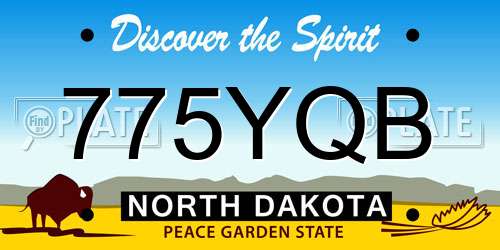 775YQB North Dakota License Plate
