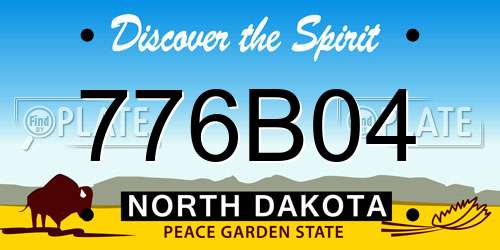 776B04 North Dakota License Plate