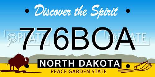 776BOA North Dakota License Plate