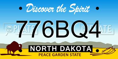 776BQ4 North Dakota License Plate