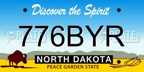 776BYR North Dakota License Plate