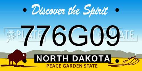 776G09 North Dakota License Plate