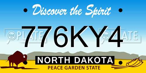 776KY4 North Dakota License Plate