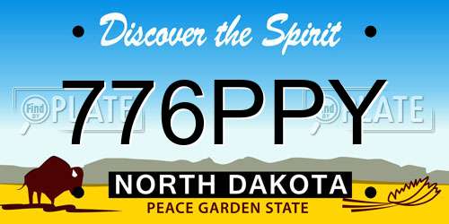 776PPY North Dakota License Plate