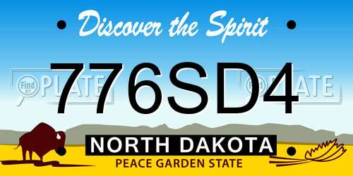 776SD4 North Dakota License Plate