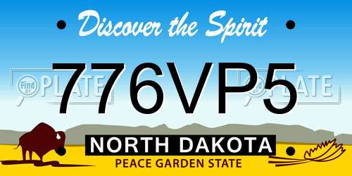 776VP5 North Dakota License Plate