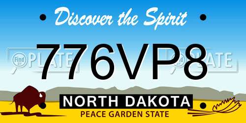 776VP8 North Dakota License Plate