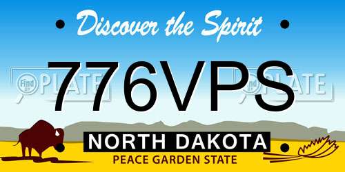 776VPS North Dakota License Plate
