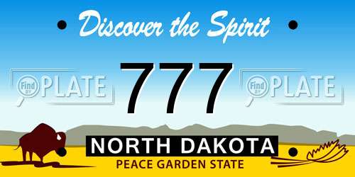 777 North Dakota License Plate