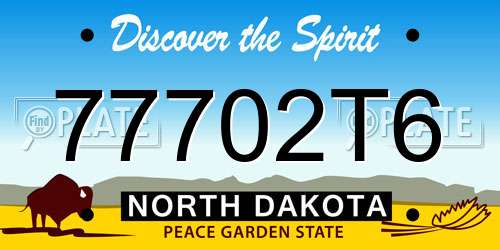 77702T6 North Dakota License Plate