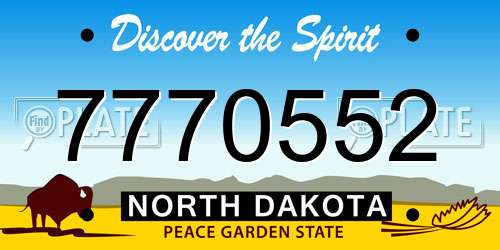 7770552 North Dakota License Plate