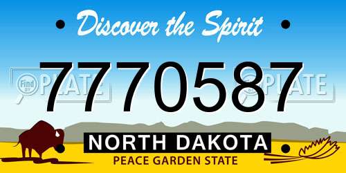 7770587 North Dakota License Plate