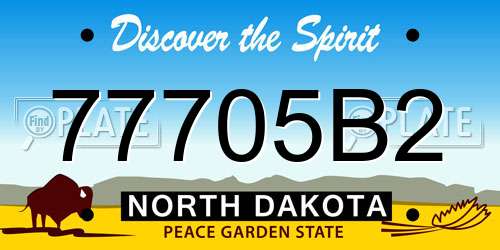 77705B2 North Dakota License Plate