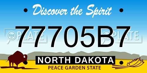 77705B7 North Dakota License Plate