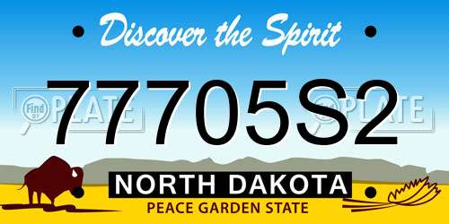 77705S2 North Dakota License Plate
