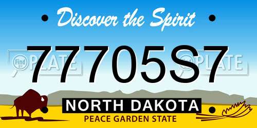 77705S7 North Dakota License Plate