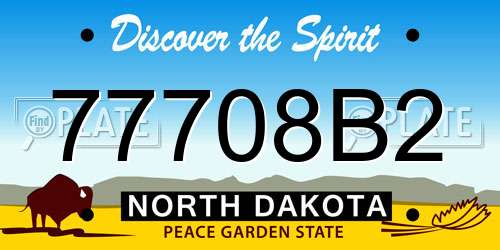 77708B2 North Dakota License Plate