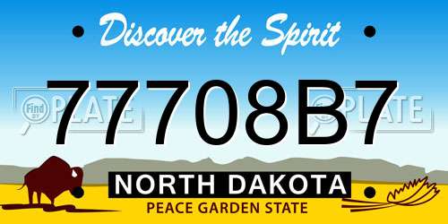 77708B7 North Dakota License Plate