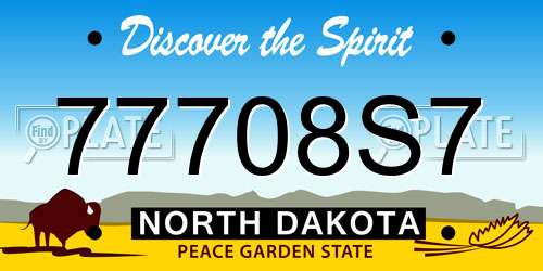 77708S7 North Dakota License Plate