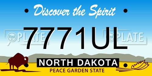7771UL North Dakota License Plate