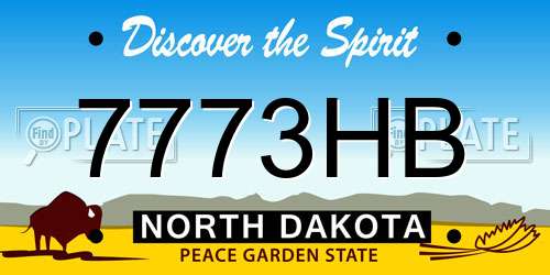 7773HB North Dakota License Plate