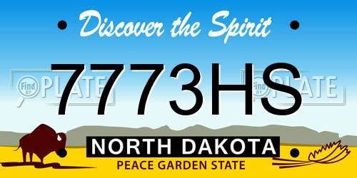 7773HS North Dakota License Plate