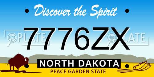 7776ZX North Dakota License Plate