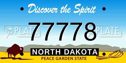 77778 North Dakota License Plate