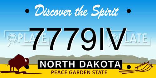 7779IV North Dakota License Plate