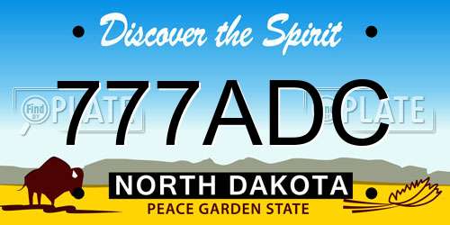 777ADC North Dakota License Plate