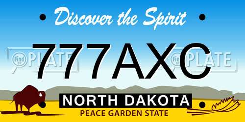 777AXC North Dakota License Plate