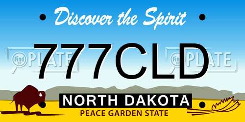 777CLD North Dakota License Plate