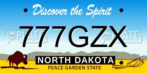 777GZX North Dakota License Plate