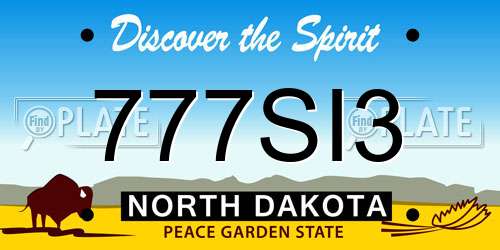 777SI3 North Dakota License Plate